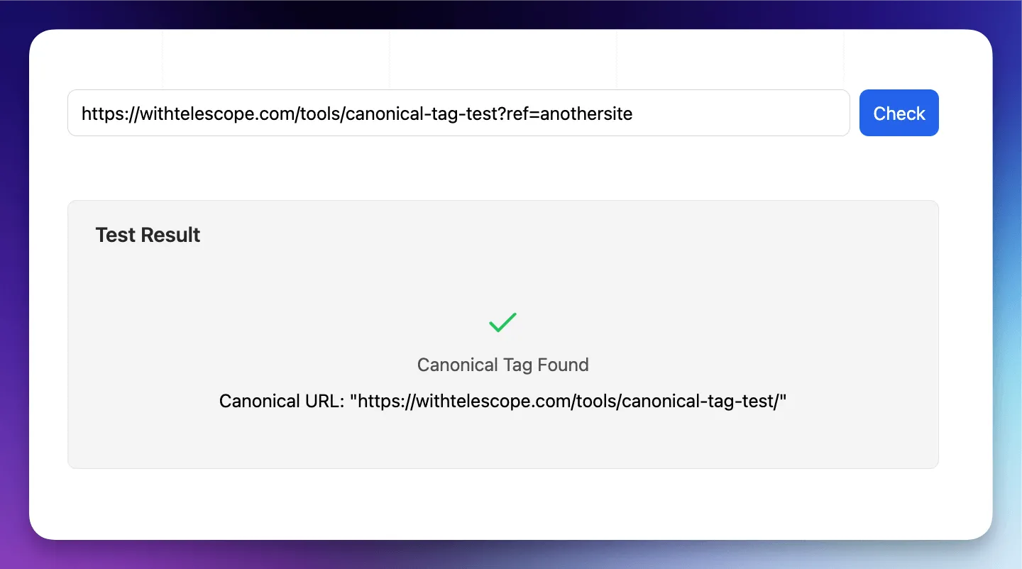 Canonical Tag Test