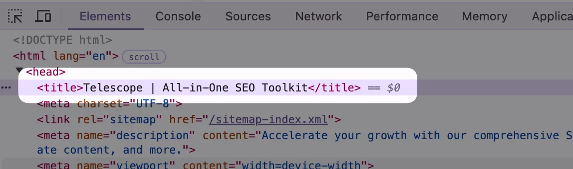 Title HTML tag